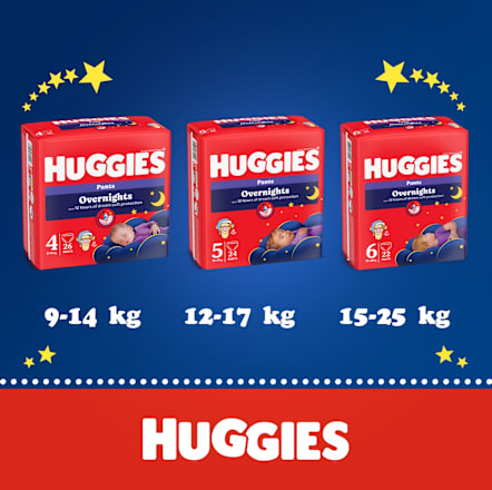 plenkové kalhotky Overnights, velikost 6 Huggies