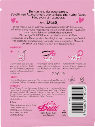 Augenpads Diddl Tuch bedruckt Hyaluron & Koffein (1 Paar) Diddl