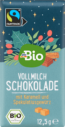 Vollmilch Schokolade mit Karamell und Spekulatiusgewürz, Adventskalender zum Selbstgestalten 2026 dmBio
