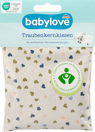 Traubenkernkissen Herz beige babylove