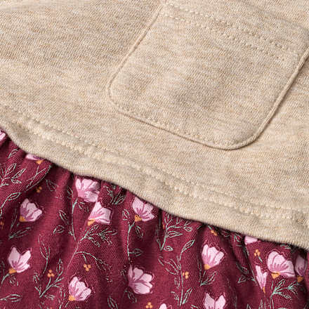 Kleid mit Taschen & Blumen-Muster, beige & rosa, Gr. 116
 ALANA