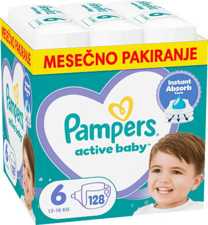 Plenice velikost 6 - mesečno pakiranje (13-18 kg) Pampers active baby