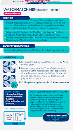 Waschmaschinen Intensiv-Reiniger + Haarentferner Dr. Beckmann