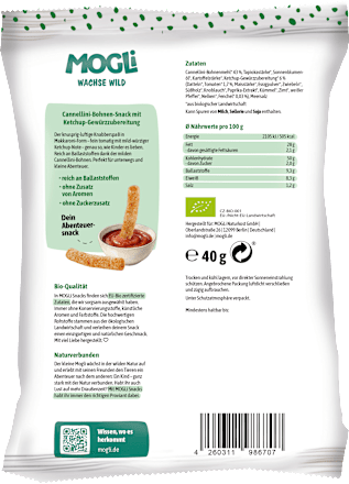 Kindersnack Makkaroni Sticks mit Ketchup ab 3 Jahren MOGLi