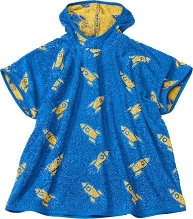 Badeponcho mit Raketen-Muster, blau, Gr. 1
 ALANA