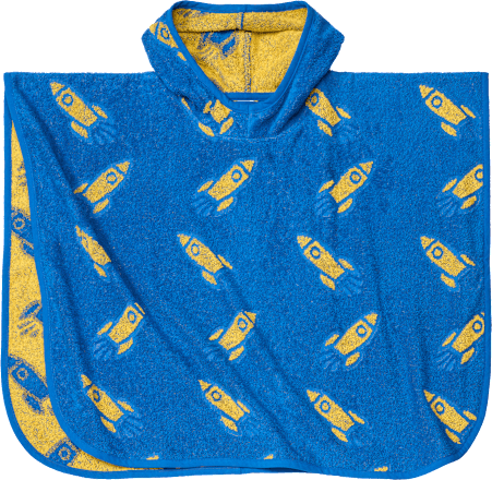 Badeponcho mit Raketen-Muster, blau, Gr. 0
 ALANA