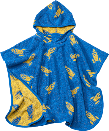 Badeponcho mit Raketen-Muster, blau, Gr. 0
 ALANA
