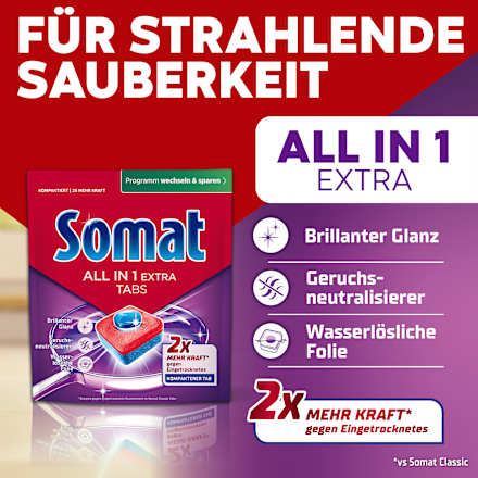 Spülmaschinen-Tabs All in 1 Extra Vorteilspack Somat