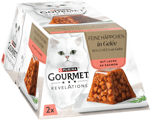 Nassfutter Katze Revelations Feine Häppchen in Gelée mit Lachs Purina Gourmet
