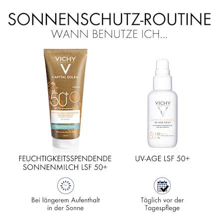 VICHY Capital Soleil Feuchtigkeitsspendende Sonnen-Milch LSF 50+, Sonnenschutz für sensible Haut VICHY LABORATOIRES
