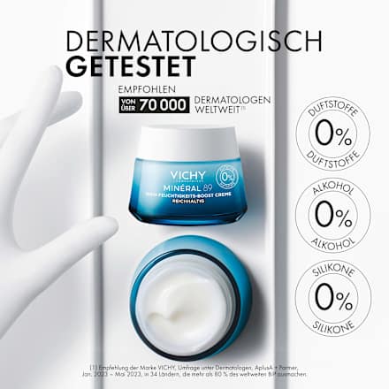 VICHY Mineral 89 100h Feuchtigkeits-Boost Creme reichhaltig ohne Duft VICHY LABORATOIRES