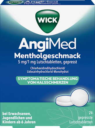 WICK AngiMed Lutschtabletten 5mg/1mg Chlorhexidindihydrochlorid/Lidocainhydrochlorid Monohydrat mit Mentholgeschmack WICK