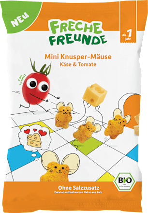 Kindersnack Mini Knupser-Mäuse Käse & Tomate ab 1 Jahr Freche Freunde