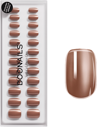 Künstliche Nägel, Soft Gel Press Ons Glazed Chocolate Short Square Doonails