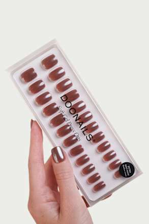 Künstliche Nägel, Soft Gel Press Ons Glazed Chocolate Short Square Doonails