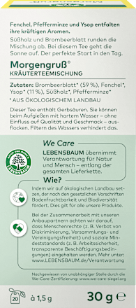Kräutertee, Morgengruß (20 Beutel) LEBENSBAUM