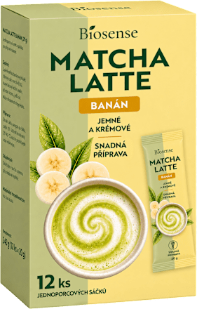 matcha latte s příchutí banán 12x20 g Biosense