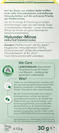 Kräutertee, Holunder-Minze (20 Beutel) LEBENSBAUM