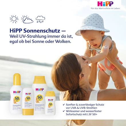 Sonnenmilch Ultra Sensitiv 50+ HiPP Babysanft