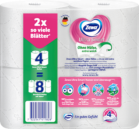 Toilettenpapier Ultra Smart 4-lagig (4x280 Blatt) Zewa