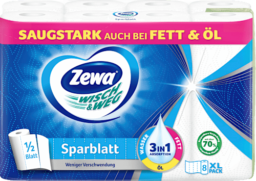 Küchenrolle Wisch&Weg Sparblatt (8x74 Blatt) Zewa
