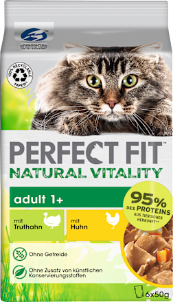 Nassfutter Katze Natural Vitality adult 1+ mit Truthahn & Huhn PERFECT FIT