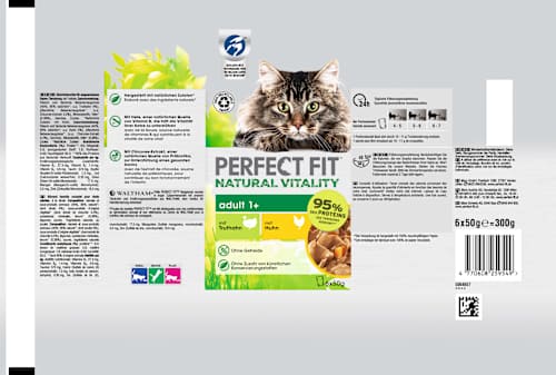 Nassfutter Katze Natural Vitality adult 1+ mit Truthahn & Huhn PERFECT FIT