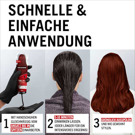Farb-Glanzbehandlung Glossing – Intensives Rot Schwarzkopf Brillance