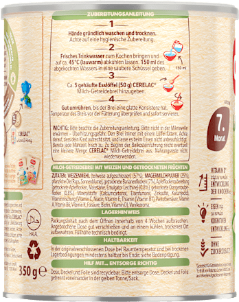 Getreidebrei Milch Weizen & Früchte ab dem 7. Monat Nestlé Cerelac