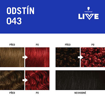 Intense Colour barva na vlasy 043 Vášnivá červená Schwarzkopf LIVE