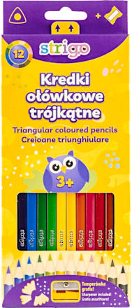 Creioane colorate cu ascuțitoare 12 culori
 Strigo