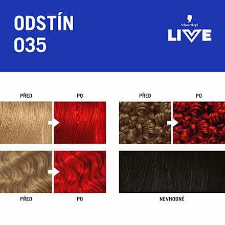 Intense Colour barva na vlasy 035 Pravá červená Schwarzkopf LIVE