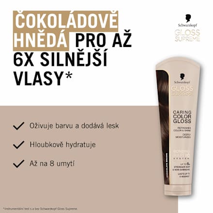 pečující barva na vlasy Color Gloss, čokoládově hnědá Schwarzkopf GLOSS SUPREME