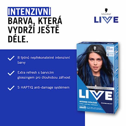Live Intense Colour barva na vlasy U67 Metalická modrá Schwarzkopf LIVE