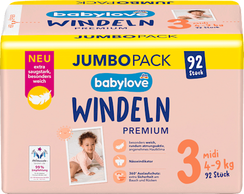 Premium pelene jumbo midi, vel. 3 (4 – 9 kg) babylove