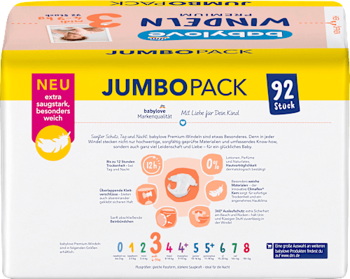 Premium pelene jumbo midi, vel. 3 (4 – 9 kg) babylove