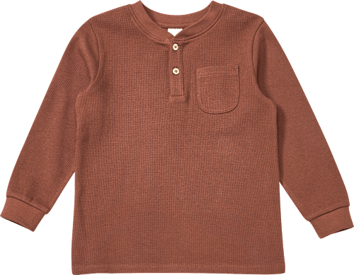 Langarmshirt mit Waffel-Struktur, braun, Gr. 116 ALANA