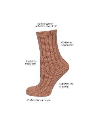 Socken Supersoft mit Ripp-Struktur braun Gr. 39-42 nur die