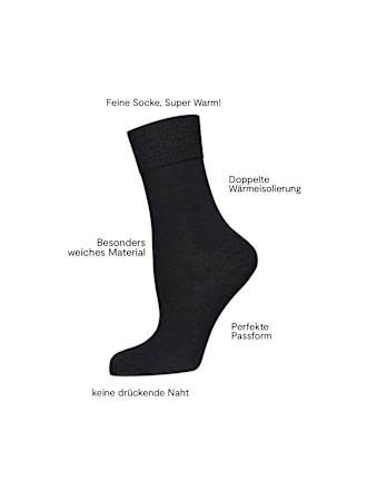 Socken Thermo mit Bambus-Viskose schwarz Gr. 39-42 nur die