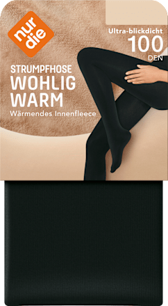 Strumpfhose warm & transparent mit Innenfleece schwarz Gr. 40/44, 80 DEN nur die