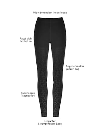 Leggings Wohlig Warm mit Leo-Muster schwarz Gr. 38/40, 100 DEN nur die