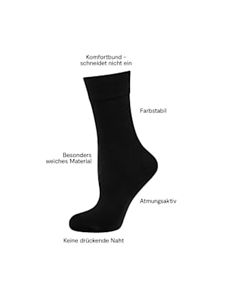 Komfort-Socken Bambus schwarz Gr. 35-38 nur die