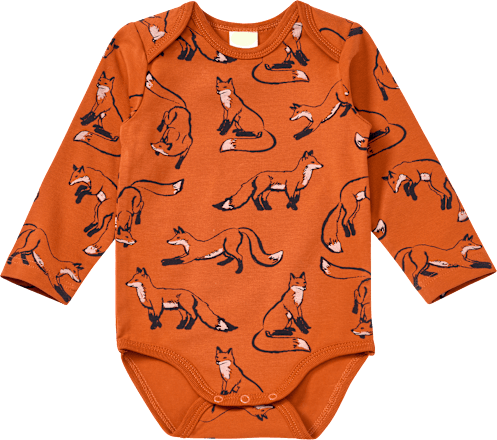 Body Langarm Pro Climate mit Fuchs-Muster, braun, Gr. 74/80
 ALANA