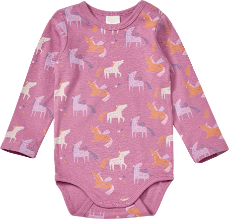 Body Langarm mit Einhorn-Muster, rosa, Gr. 98/104
 ALANA