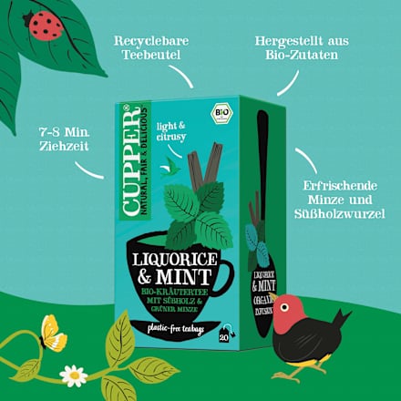 Kräutertee mit Süßholz & Minze (20 Beutel) Cupper