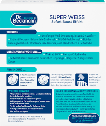 Wäsche Weiß super im Beutel Dr. Beckmann