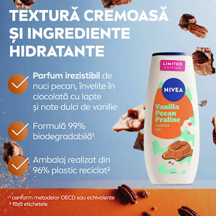 Gel de duș Vanilla Pecan Praline NIVEA