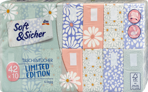 Taschentücher Design 4-lagig (42x10 St) Soft&Sicher