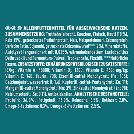Trockenfutter Katze sensitive mit Truthahn & Reis, Adult PURINA ONE