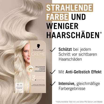 Dauerhafte Coloration Creme Supreme 11-11 Ultra-helles Titanblond Schwarzkopf CREME SUPREME